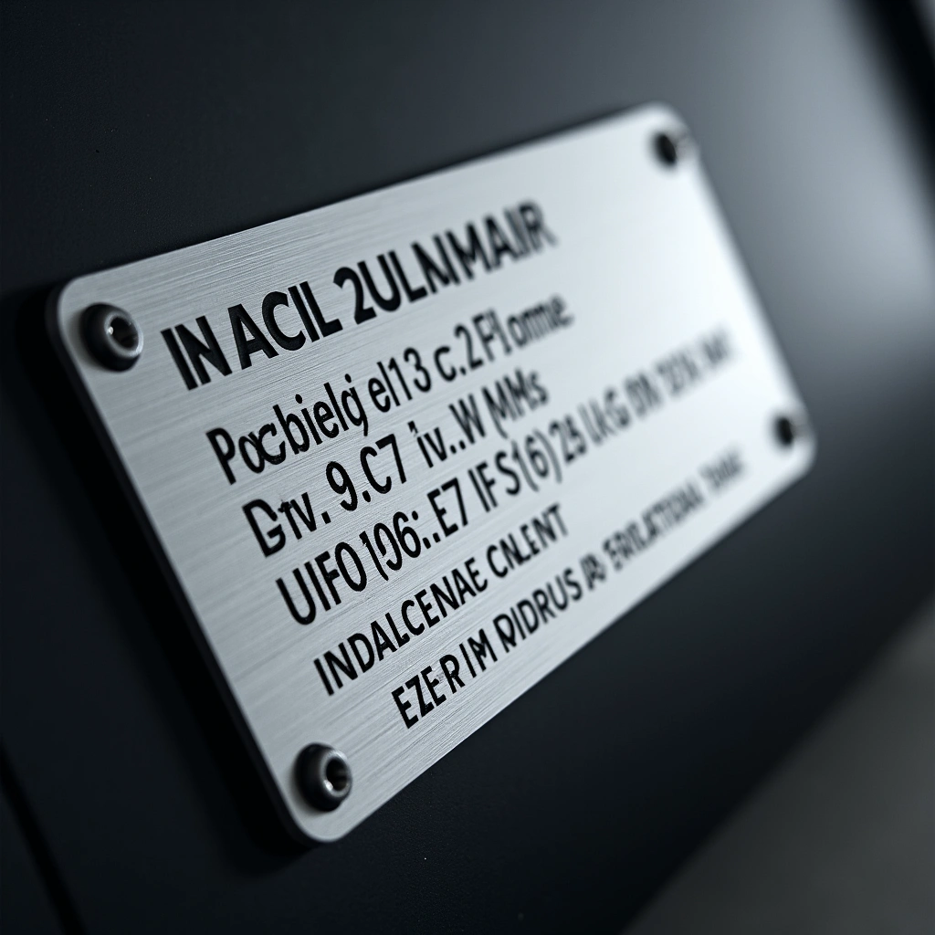 Placa industrial con grabado láser