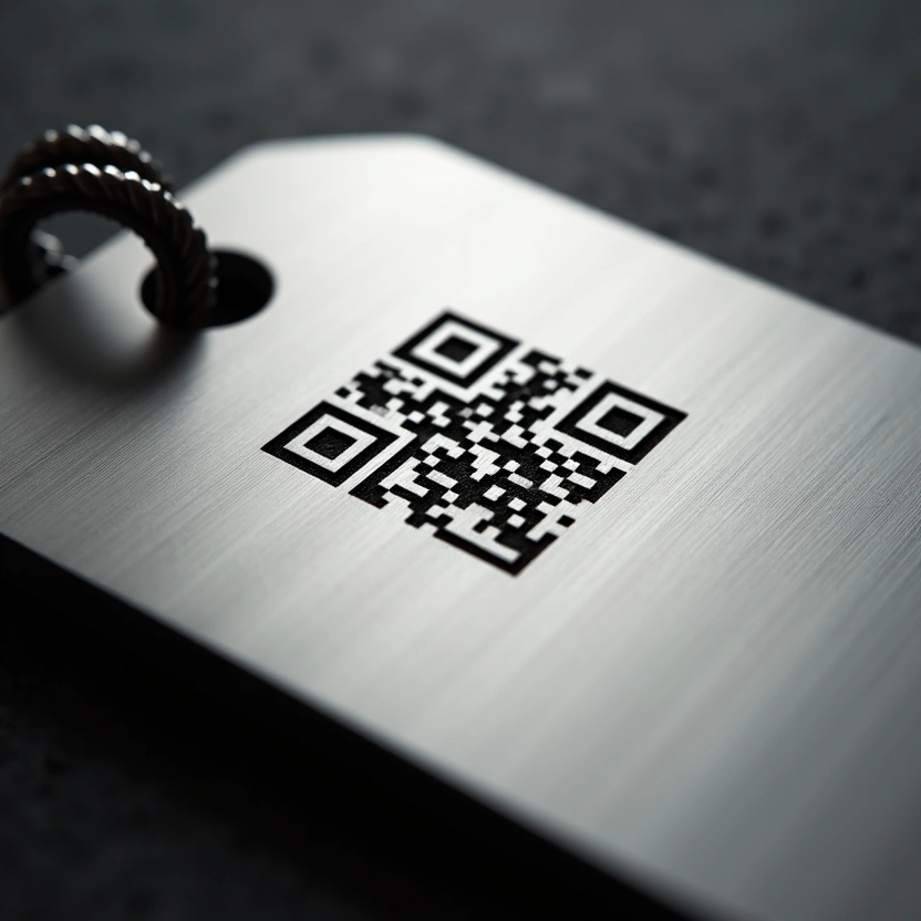Grabado QR en acero — SoleraLaser