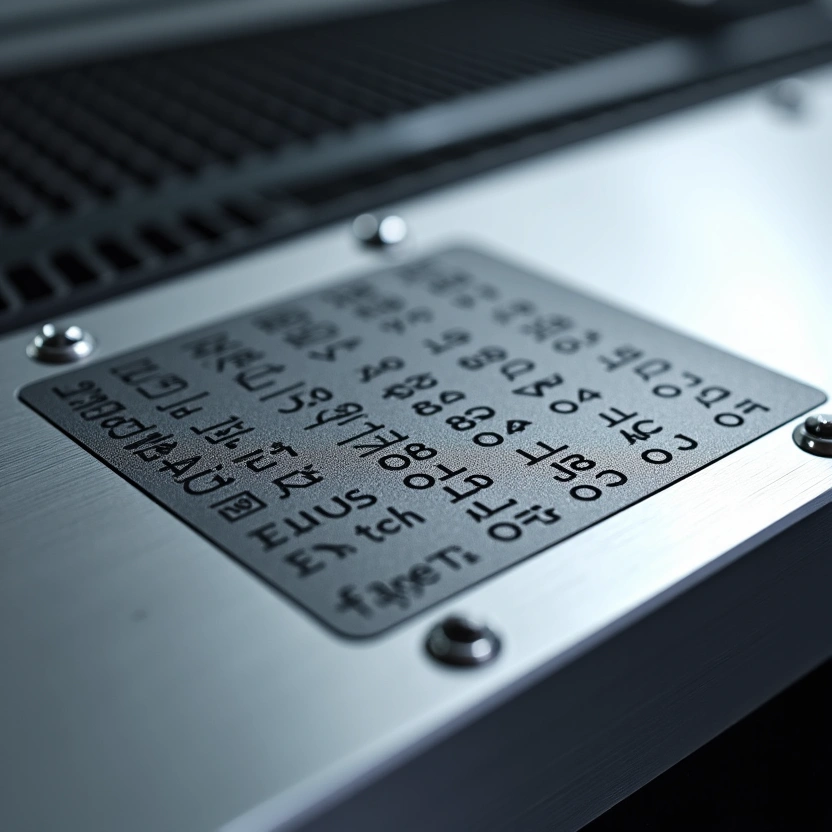 Placa industrial cortada en metal